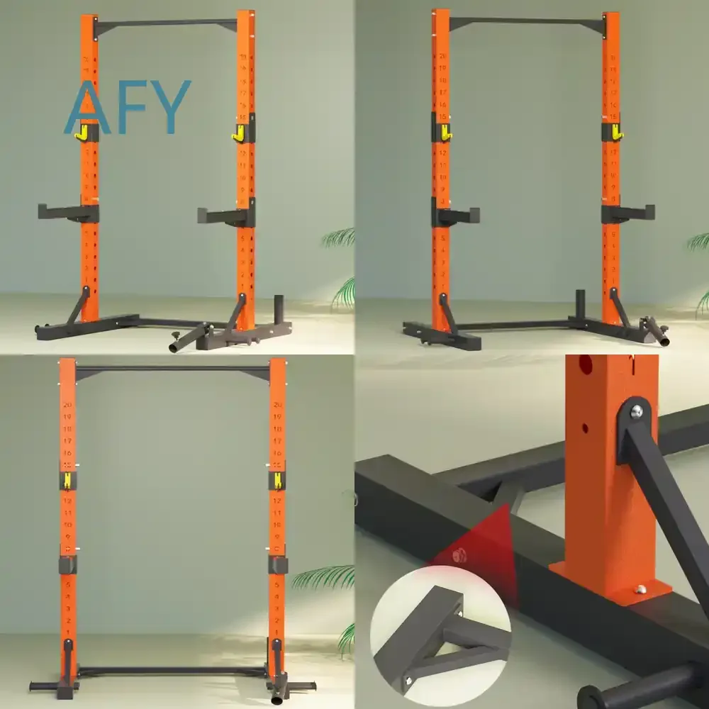 Commercial Squat Rack Power Cage Bench Press Station with Safety Spotter Arms Parallel Bars Pull Up Bar for Home Gym Fitness