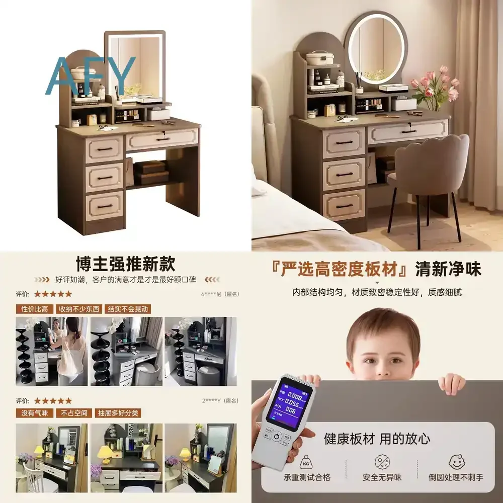 Dresser for Bedroom Small Apartment Modern Makeup Table for 2025 New Simple Vanity Cabinet with Mirror Storage Dresser