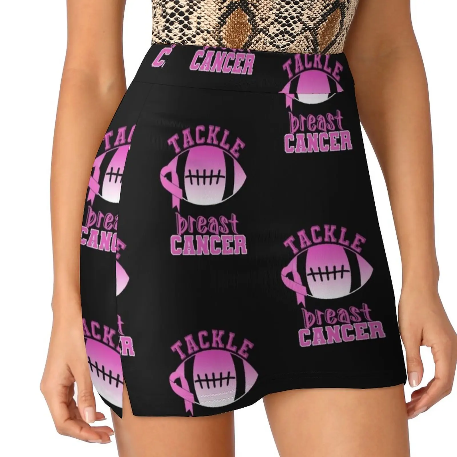 Tackle Breast Cancer Women's skirt With Hide Pocket Tennis Skirt Golf Skirts Badminton Skirts Running skirts Cheer For The Cure