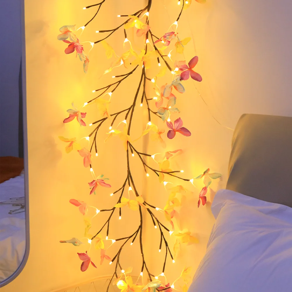 LED Butterfly Vine Branch String Light Bendable Decorative Lamp Indoor Wall Hanging Lighting For Bedroom Home Decor Style