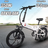 Folding Ebike 350W Brushless Motor 48V10.4AH Battery Electric Bike with Anti-theft Electronic Alarm 20inch Tire Electric Bicycle