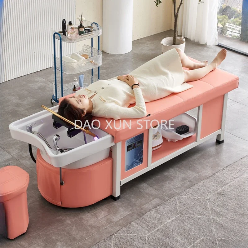 

Men's Shaving Salon Chair Shampoo Spa Bed Hair Washbasin Wash Professional Hairdressing Massage Massage Washing Equipment Chairs