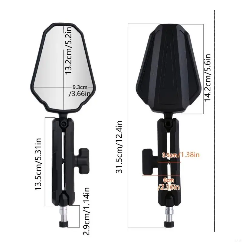 مرآة دراجة ABS جديدة لعام 2025 بتصميم قابل للطي لمناورة المسار الضيق GY300NK
