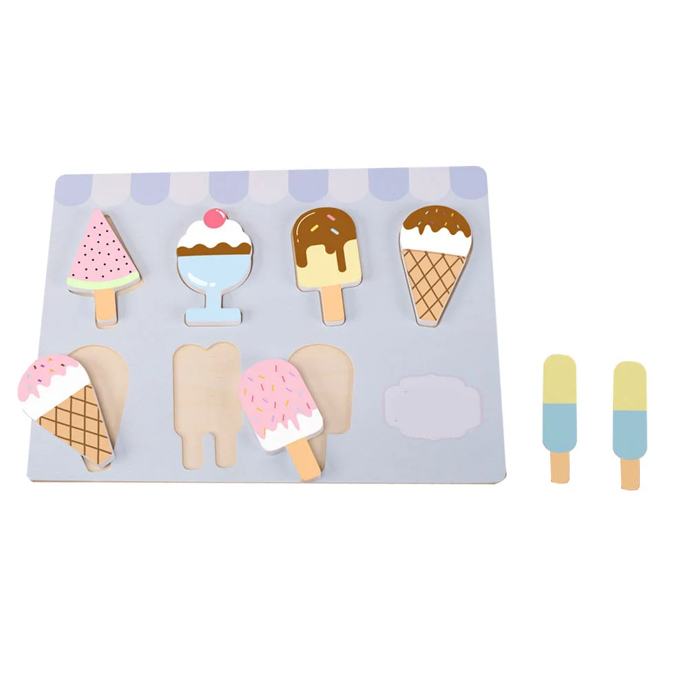 1 قطعة الآيس كريم الخشبي التعليمية للتطوير المعرفي مونتيسوري التعلم شكل فرز مهارة بناء الأطفال
