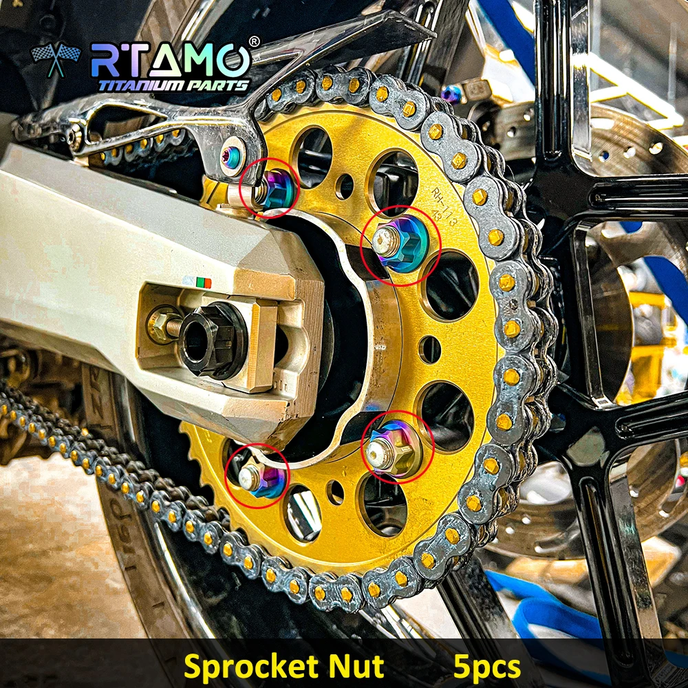 RTAMO Gr5 Titanium Alloy Bolt Rear Caliper Disc Sprocket Nut Pipe Bolt Engine Cover Chain Adjuster Screw for Honda Forza750