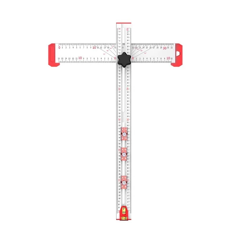 Multifunctional combination angle ruler 90 degree aluminum alloy ruler positioning sliding measuring ruler