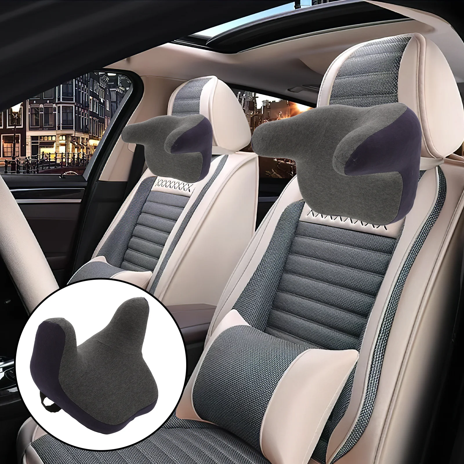 

Memory Foam Car Neck Pillow Ergonomic Adjustable Headrest Cushion for Driving Neck Support Comfortable Car Seat Pillow