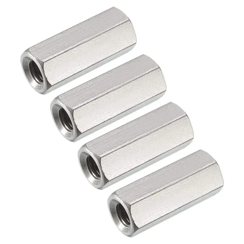 8PCS M6 X 1 Pitch 25 Mm Long 304 Stainless Steel Metric Hexagon Stud Extension Hexagon Nut