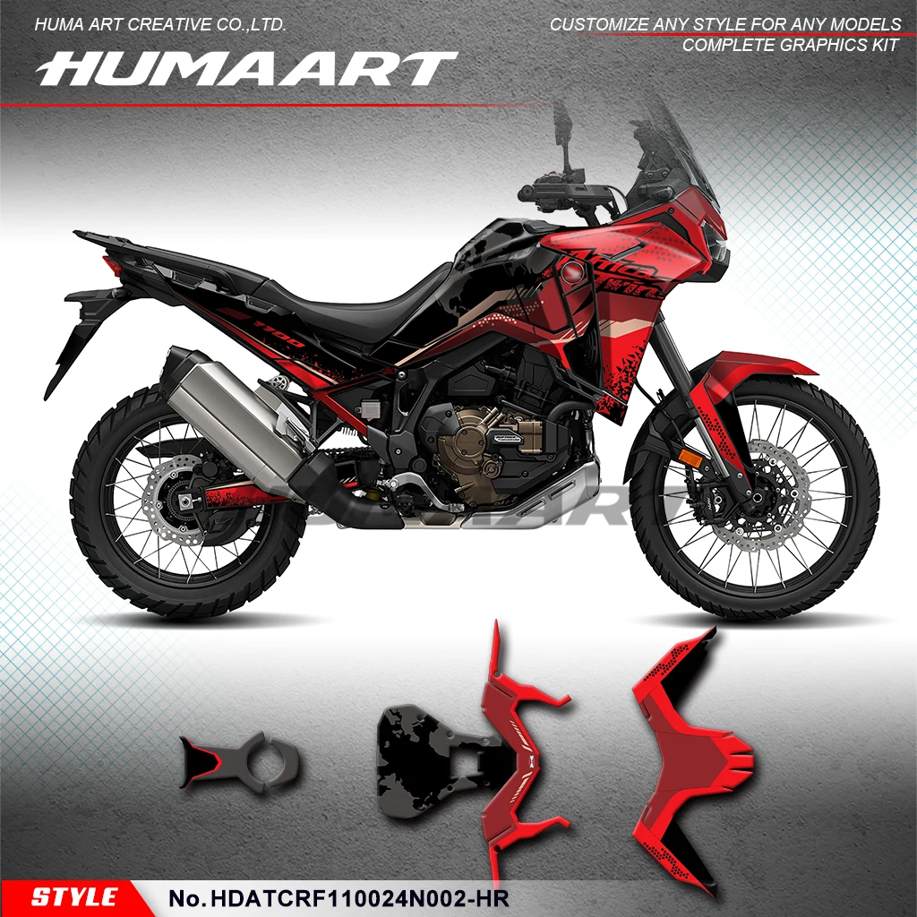 

HUMAART Graphics Sheet Stickers Complete for Honda Africa Twin CRF 1100L 1000 L 2024 2025, Accessories, HDATCRF110024N002-HR