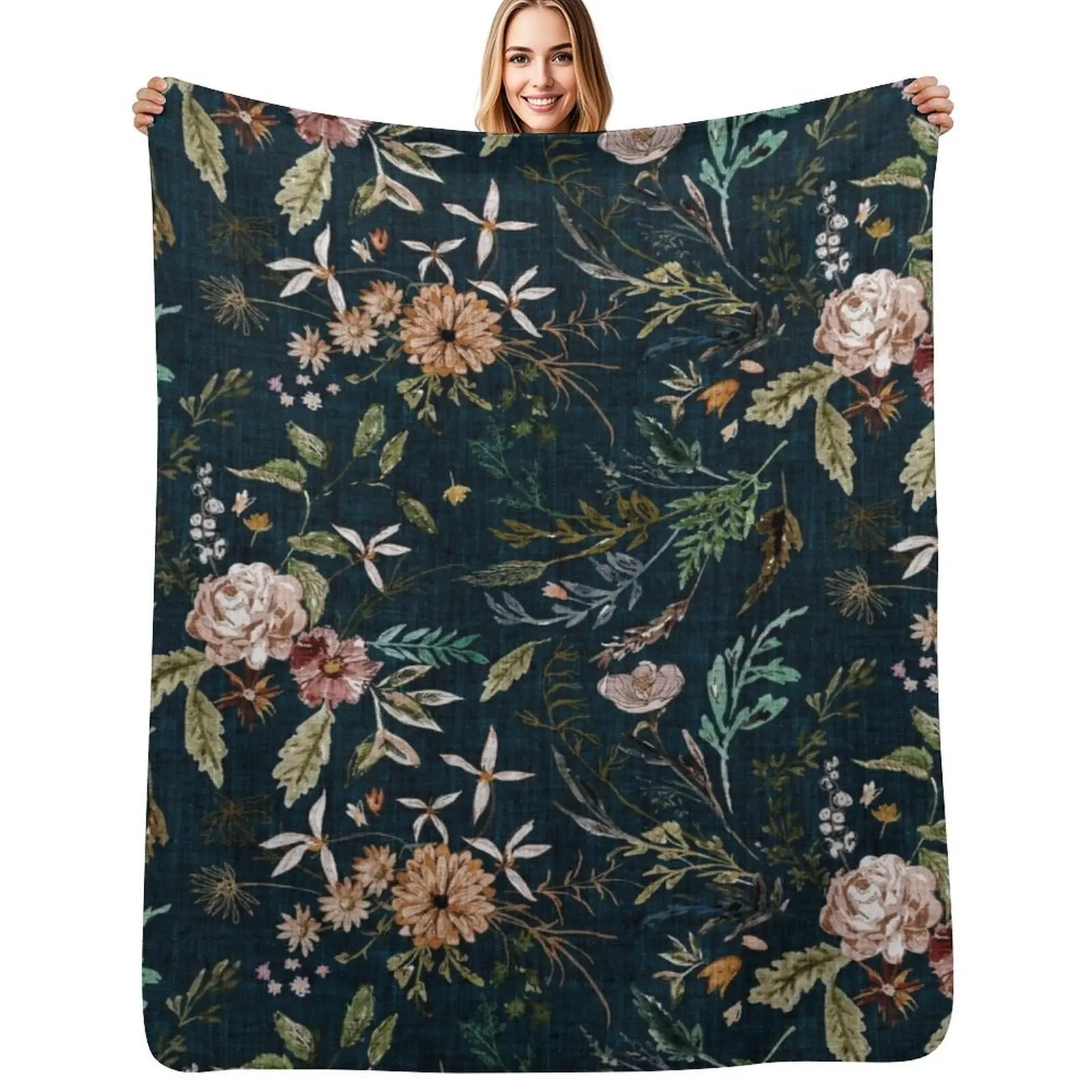 

Delilah (summer/teal) Throw Blanket Sofa Throw For Baby Soft Plaid Beach Blankets