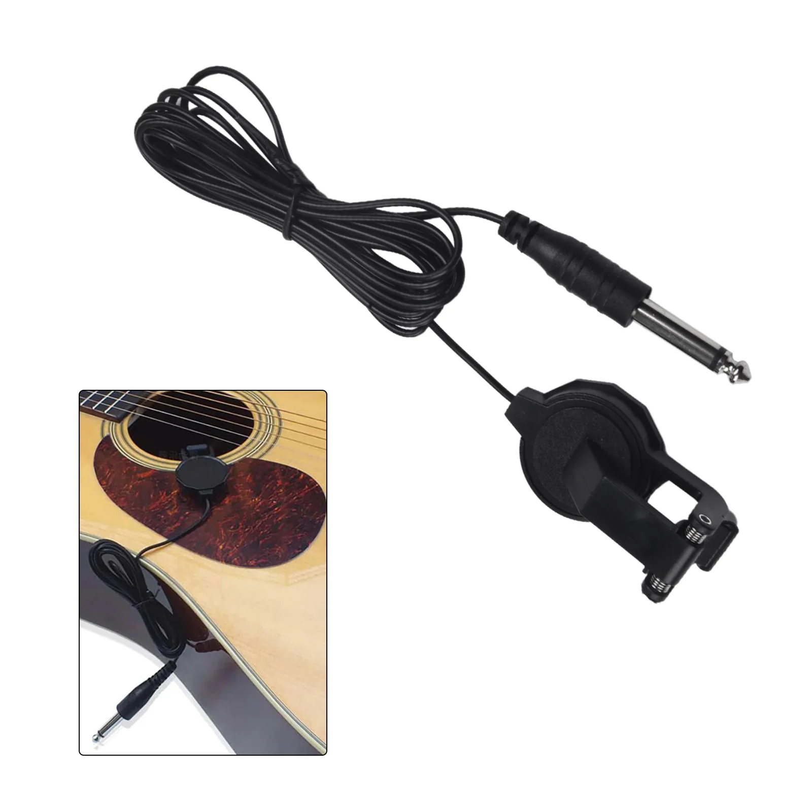 Acoustic Guitar Pickup Audio Clip On Pickup Connected To Amp Accurate Sound Capture Clear And Natural Sound Convenient To Use