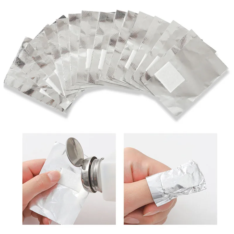 50/100Pcs เล็บอลูมิเนียมฟอยล์เล็บแช่เจลอะคริลิคขัดเล็บกําจัด Wraps เจล Remover เล็บเครื่องมือ