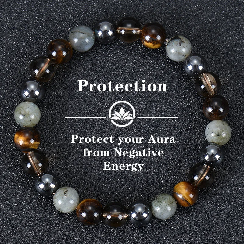 DAVINI 1pc Feng Shui Protection Bracelet Bohemian Stone Beaded Adjustable Strength Good Luck Bracelets Jewelry Gifts