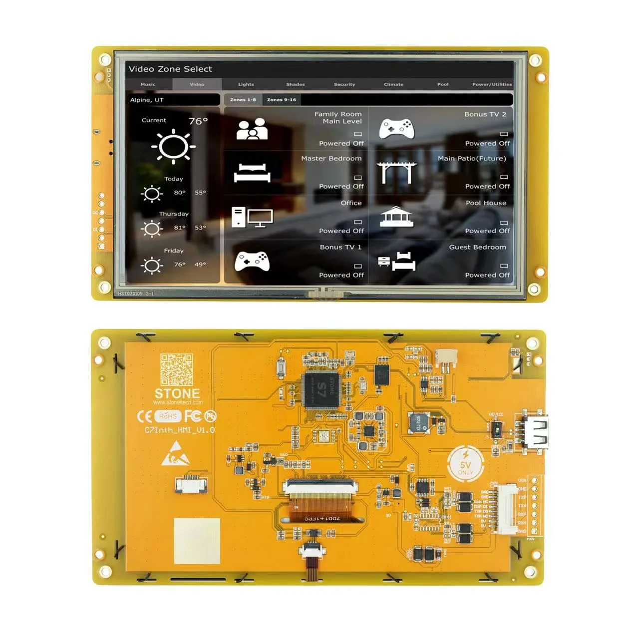 

7 Inch HMI Intelligent Smart UART SPI Touch TFT LCD Module Display For Industry Control