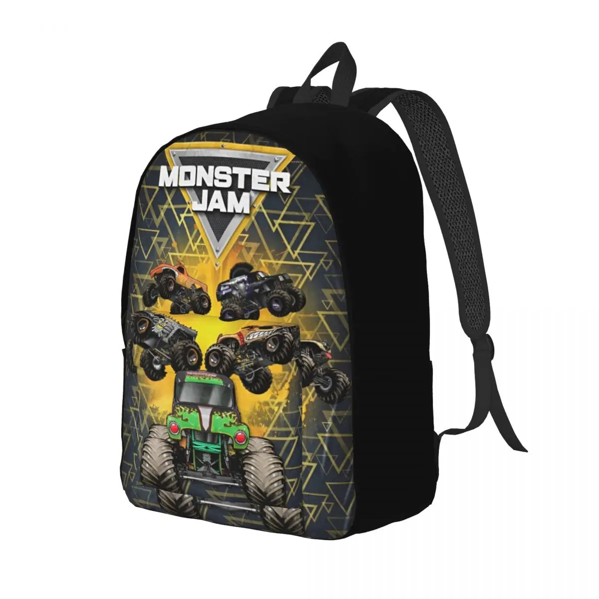 Monster Jam My Life Cool Backpack Sports High School Work Monster Trucks Grave Digger Daypack for Men Women Laptop Shoulder Bag