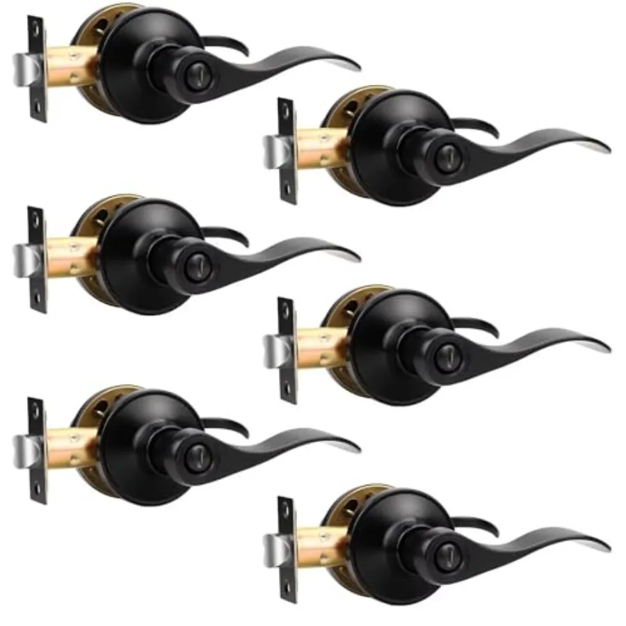 

Door Lever Privacy Door Handles, Zinc Alloy Door Handle Interior, Keyless Lock for Bedroom or Bathroom