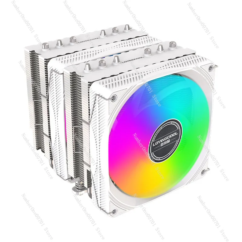 

CPU Cooler Dual Tower Dual Fan ARGB Temperature Control Efficient Cooling Universal for All Platforms