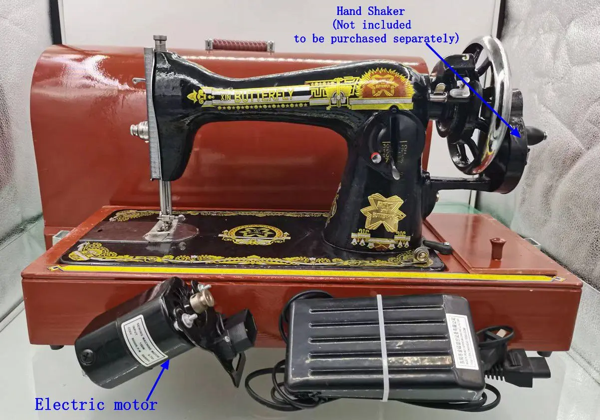 Portable sewing machine for household handbags, vintage manual sewing machine, electric speed adjustable sewing machine