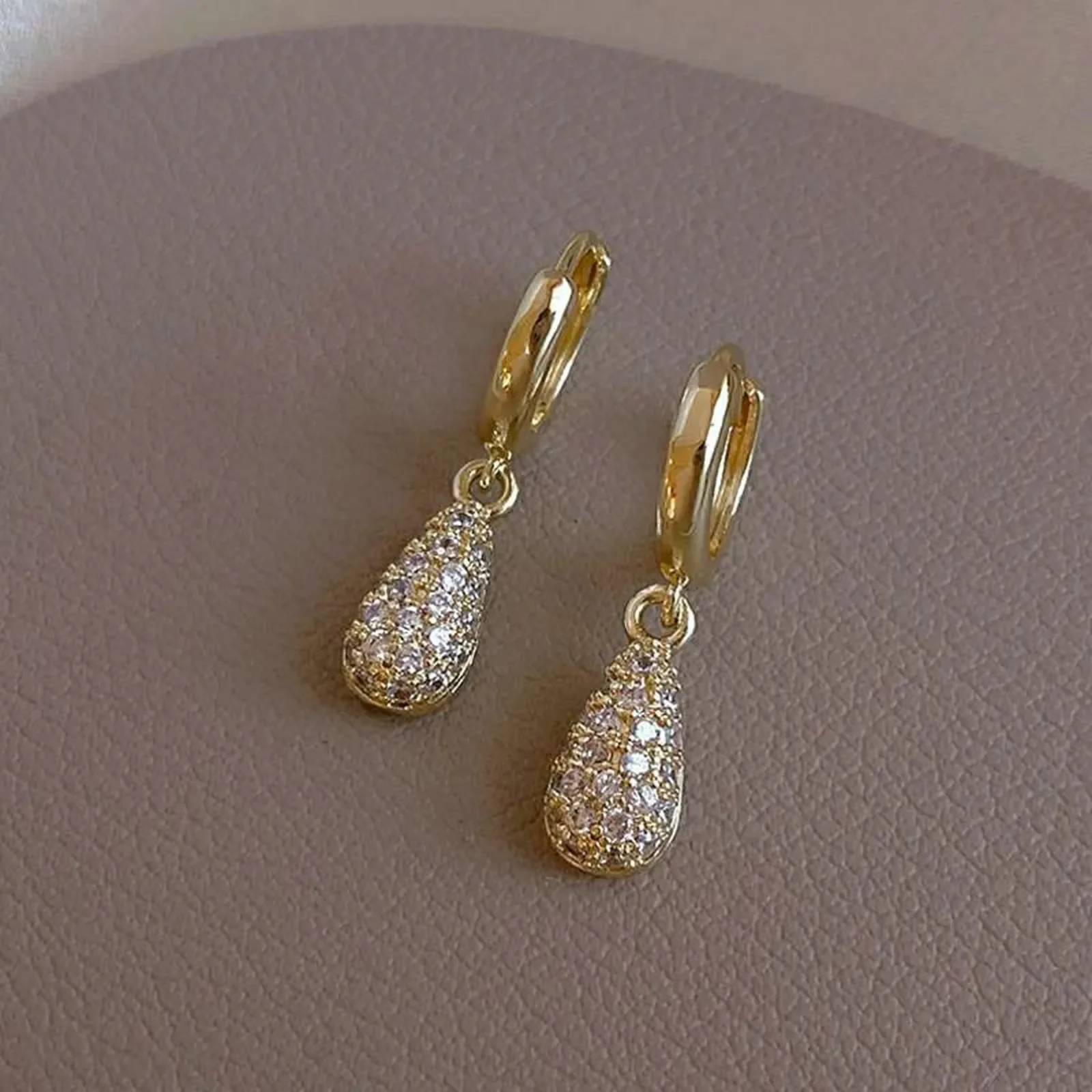 Earrings for Women Fashion Fashion Zircon Micro Encrusted Droplet Earrings Small Earrings Temperament Sparkly Drop Earrings