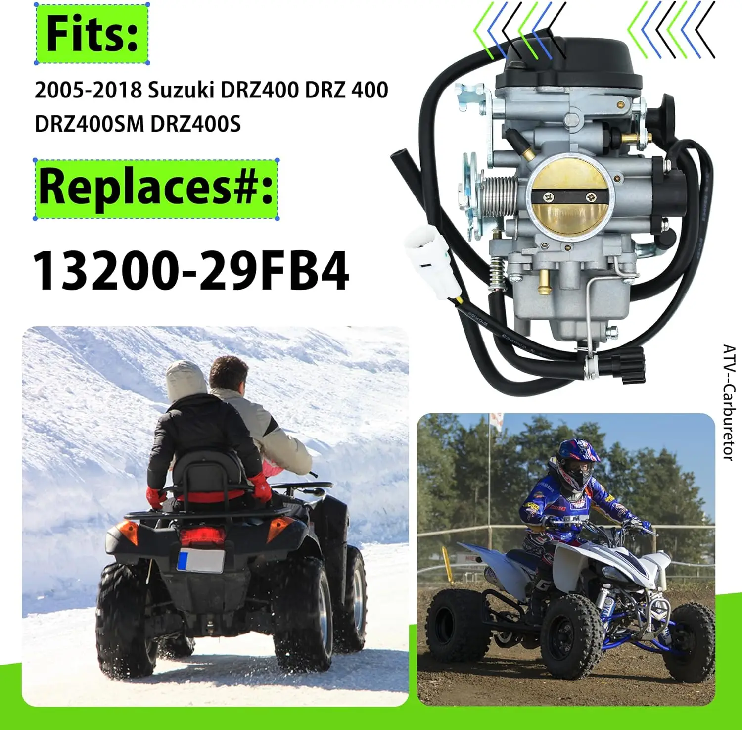 DRZ400 Carburetor With Fitler For Suzuki DRZ400 DRZ 400 2005-2018 | Replace # 13200-29FB4 | Carb Kit With Filter | Cleaning Tool