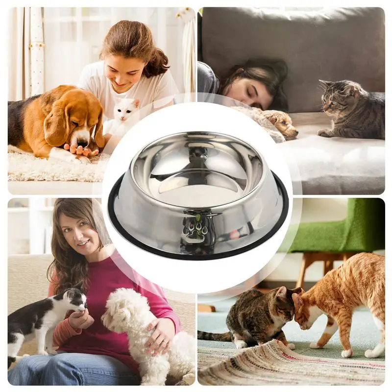 Stainless Steel Pet Dog Bowl Skidproof Anti-Fall Dog Food Bowl Pet Supplies for Large Dog Creative rust prevention pet Bowl