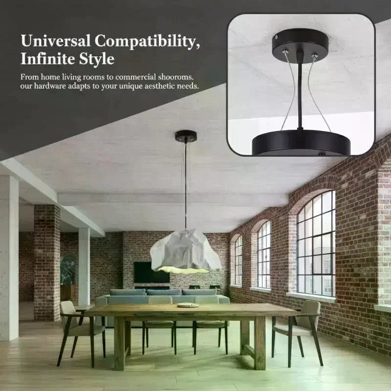 Ceiling Rose Lamp Base With Steel Wire Ceiling Canopy Steel Cable Wire Rope Chandelier Retrofit Load-bearing Fittings