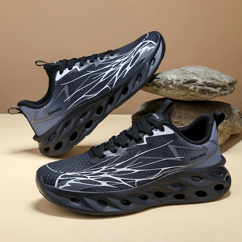 

Новые оригинальные мужские повседневные спортивные кроссовки больших размеров на весну и лето с разноцветной тканой сеткой и дышащей шнуровкой