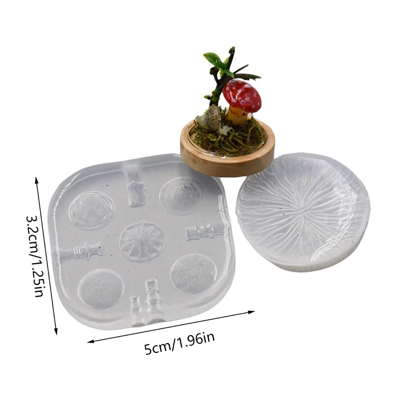2pcs/set Mini Mushroom Silicone Mold Ultra-light Clay Resin Clay DIY Soft Pottery Miniature Mushroom Quick Modeling Tool