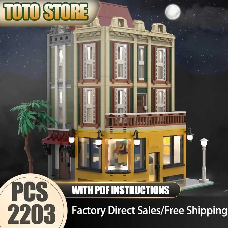Street View Moc Building Blocks Famous Store Buildings Model Technology Brick DIY Assembly Construction Holiday Toy Gifts