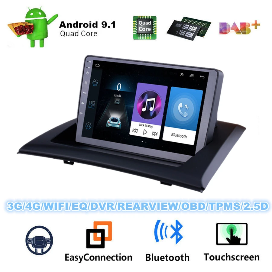 For BMW X3 E83 2004-2012 9'' Car Stereo Radio Android 9.1 Quad-core RAM 1GB ROM 16GB GPS WIFI 3G 4G BT DAB Mirror Link