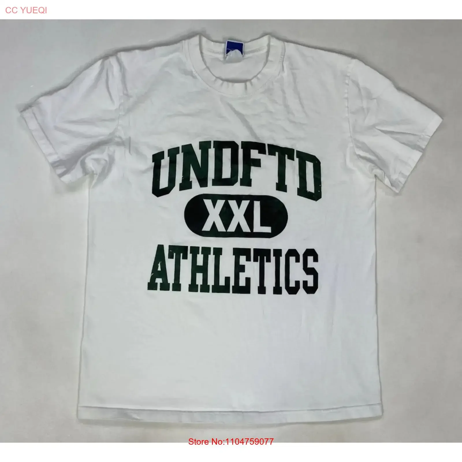 Undefeated Undftd Athletics Logo T shirt Men Medium White  vintage Washed Stretched graphic Unisex Casual homme Versatile