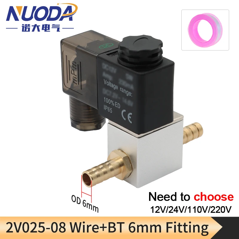 Normalerweise geschlossenes 1/4" Magnetventil DC 12V 24V Pneumatische Position Spule Legierung Intern Elektrisch AC 110V 220V für Luft Wasser Öl