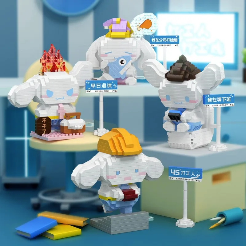 

Sanrio Cinnamoroll Building Bricks DIY Assemble Toy Anime Lovely Desk Decor Birthday Gift Collection Ornament