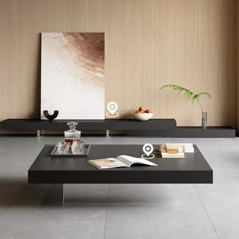 Modern Minimalist Coffee Table Black Center Acrylic Sedentary Leg Table Bedroom Living Room Mesa Lateral Mesa Home Furniture