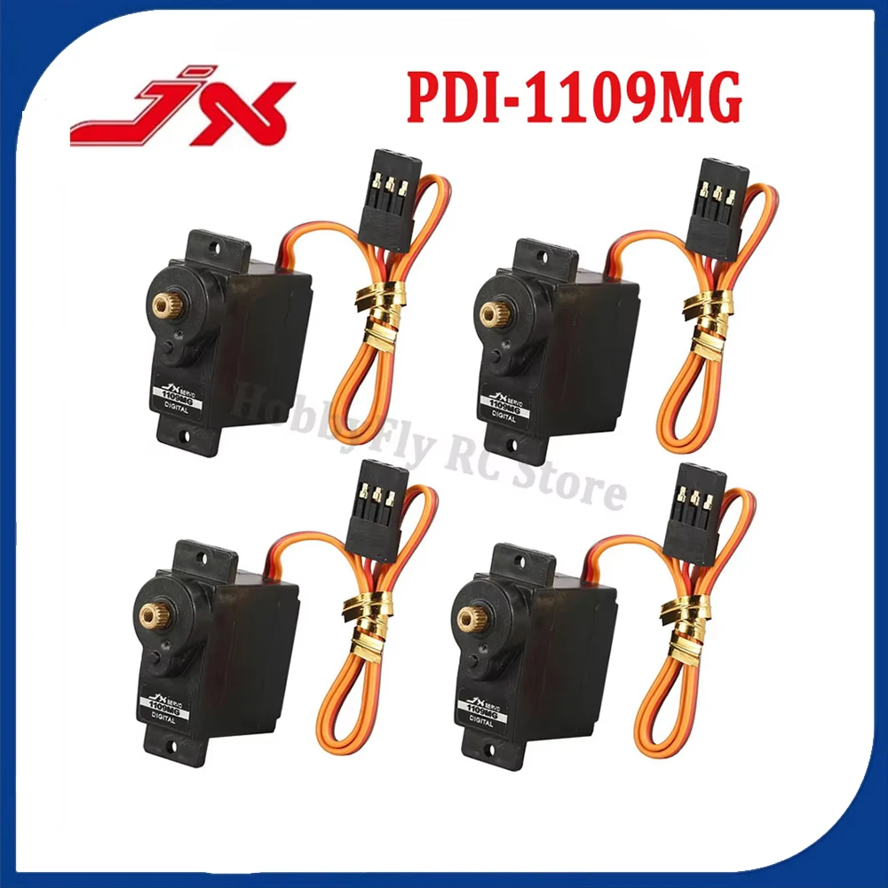 HawkSpeed 4pcs Servo PDI-1109MG 9g 2.5kg Metal Gear Digital Mini Servo for Fixed-wing 1/18 RC Car Boat Robot Arm Helicopter