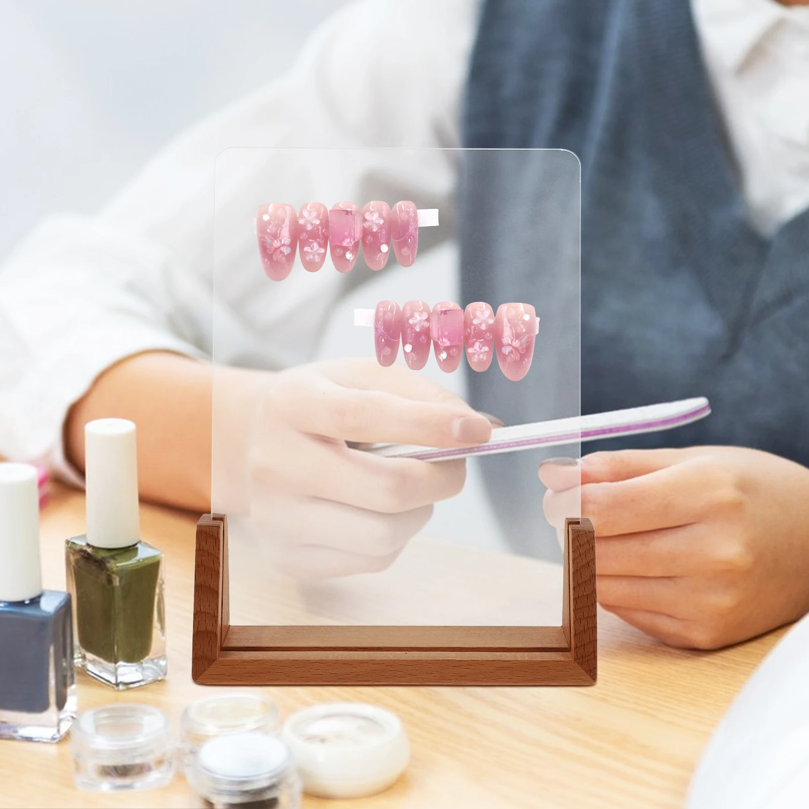 

Nail Display Board Acrylic False Nail Organizer Stand for Sample Storage Color Chart Manicure Tools Display Holder Rack