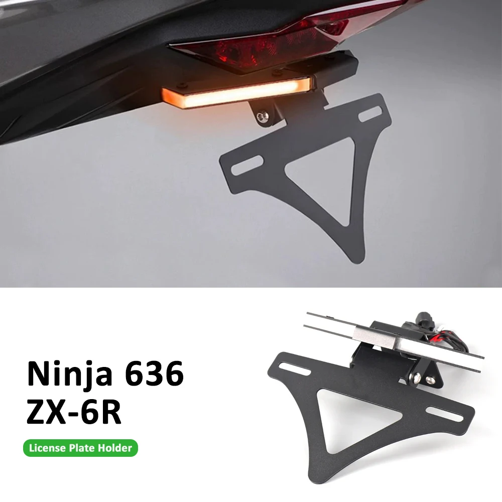 

Motorcycle License Plate Holder For KAWASAKI Ninja ZX-6R NINJA ZX 636 ZX6R 2024 2025 Tail Tidy Rear Fender Eliminator LED Light