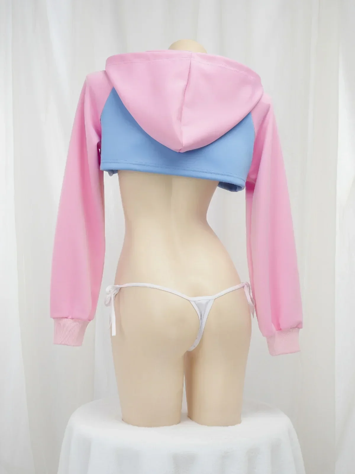 Game Over Anime Girl Pink Blue Short Hoodie Hooded Uniform Cosplay Costume Women Underwear Cute Hoodie Pajamas Outfits view 4