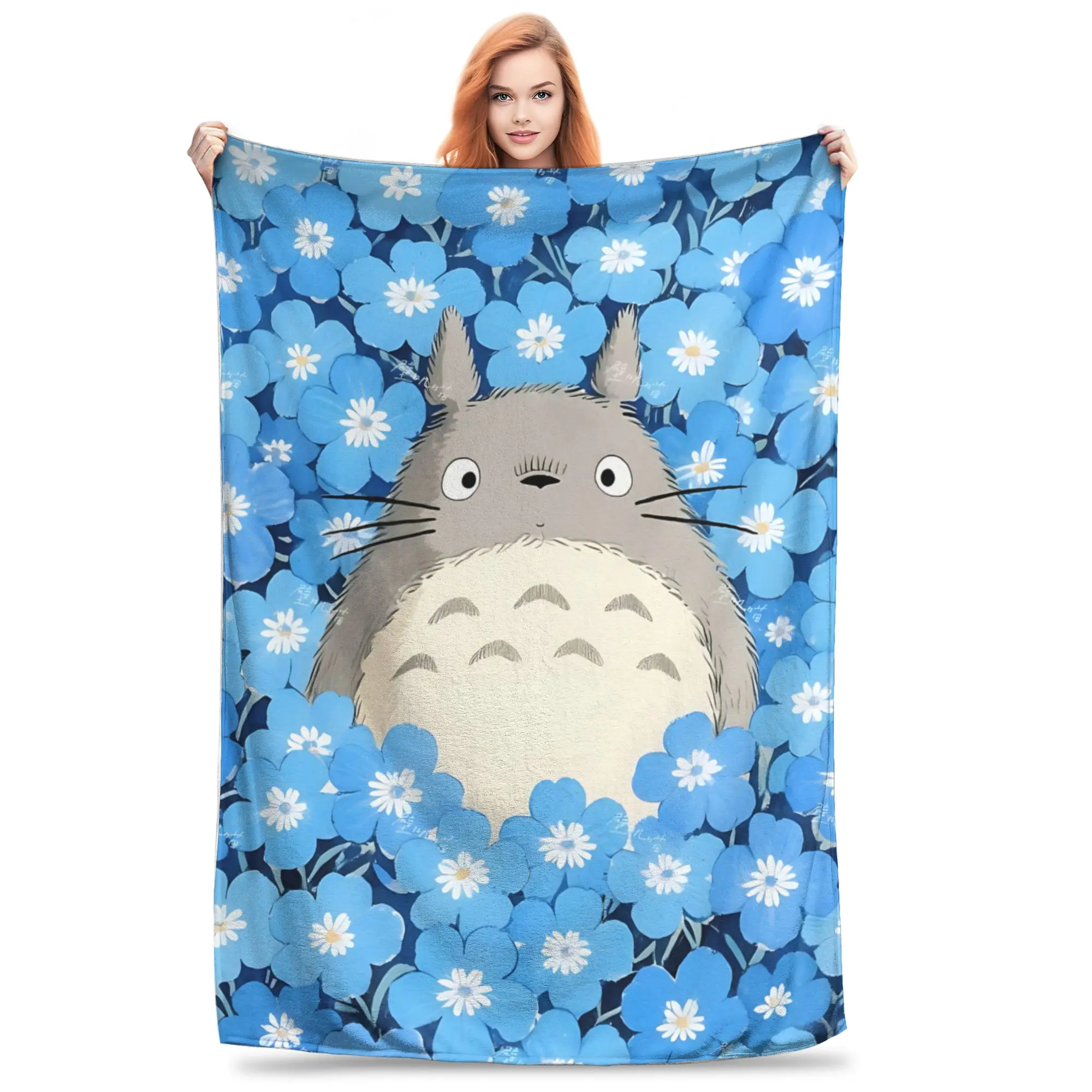1PC home Cutecore Room Decor Anime My Neighbor Totoros Blanket Throw Blanket  Novelty Warm Blanket All Season