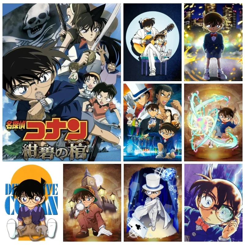 Detective Conan Anime 5D Full Round Drill Diamond Painting Kid Detective Mosaic Embroidery Art Home Wall Decor DIY Craft