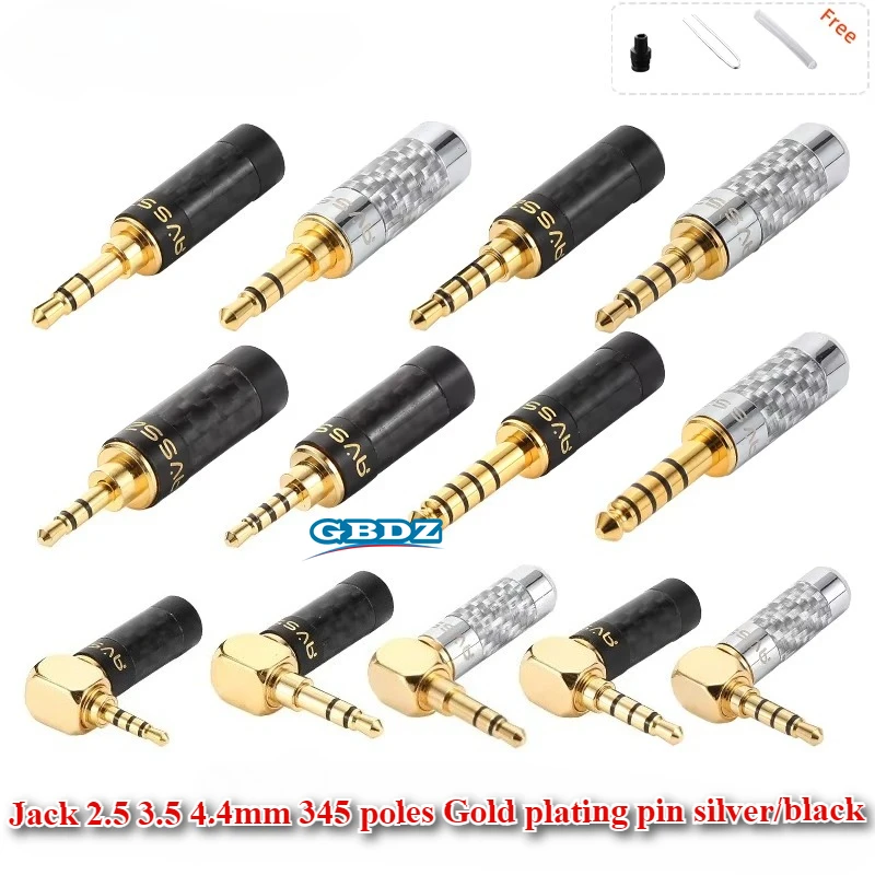 Soldering Jack 3.5mm 4.4mm 2.5mm Stereo Straight / Angle Earphone Plug 3 4 5 Pole TRS TRRS TRRRS Headset DIY Repair Replacement