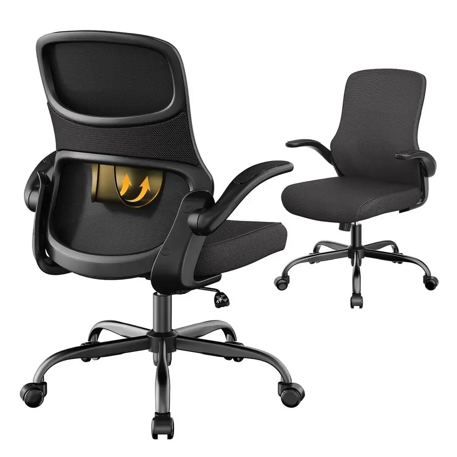 

Chair, Mesh Ergonomic Desk Chairs, Comfy Computer Gaming Chair with Adjustable Height amp Flipup Armrest, Lumbar Support amp Swi