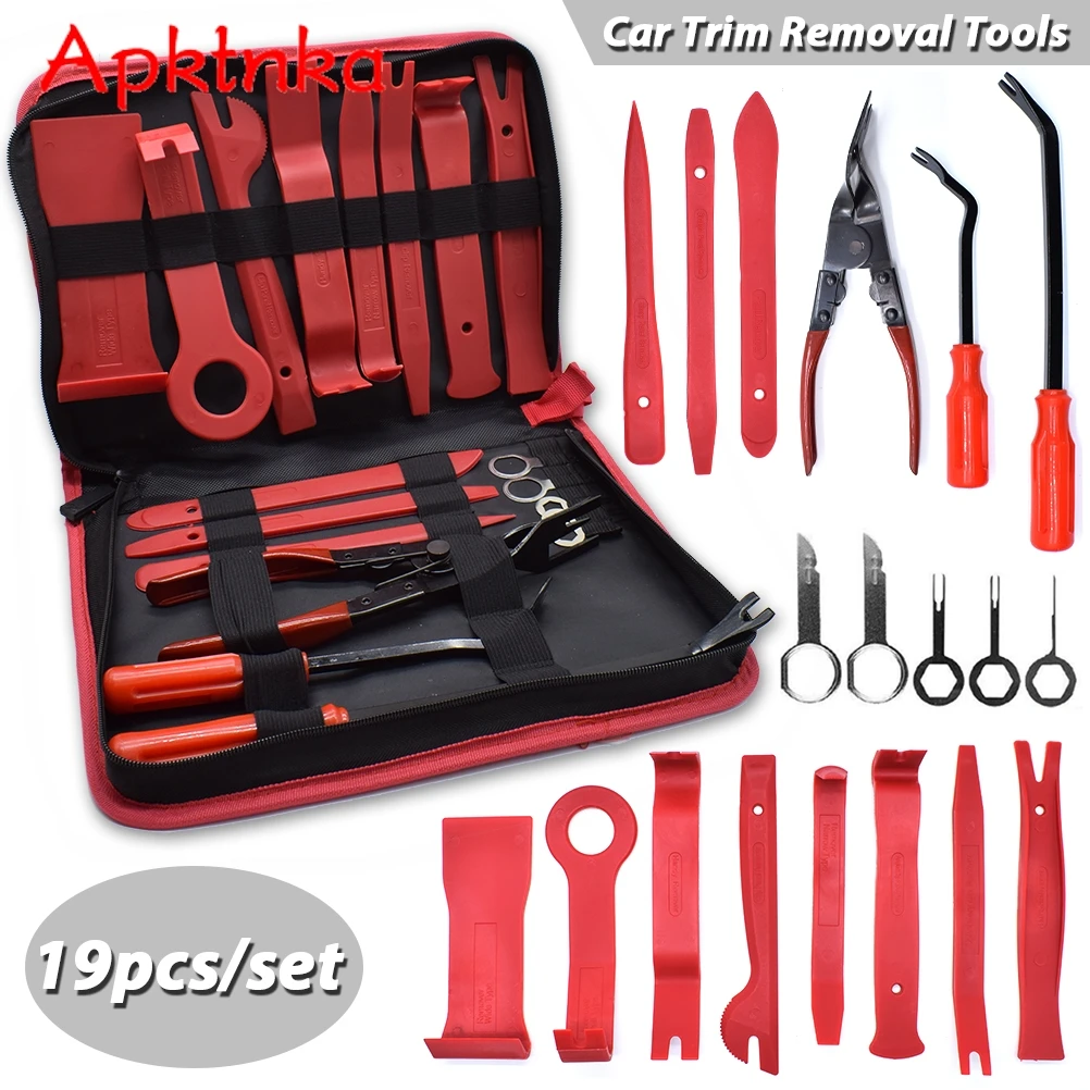 

19Pcs Car Removal Trim Tools Disassembly Interior Audio Kit Door Panel Dashboard DVD Stereo Auto Prytool Clip Pliers Repair Set