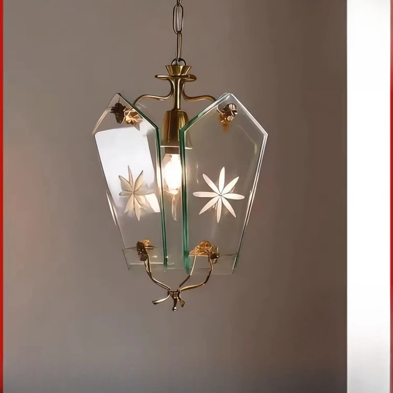 

Snowflake glass chandelier bedroom hallway cloakroom balcony American retro light