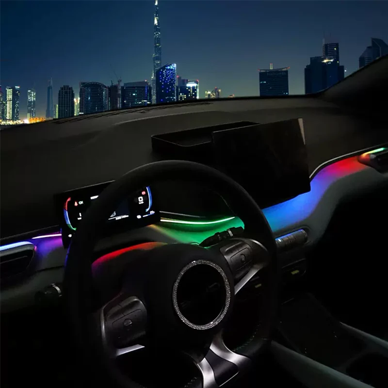 For BYD Seagull Dolphin Mini 2023 2024 Atmosphere lights on the center console Voice controlled atmosphere LED light strip