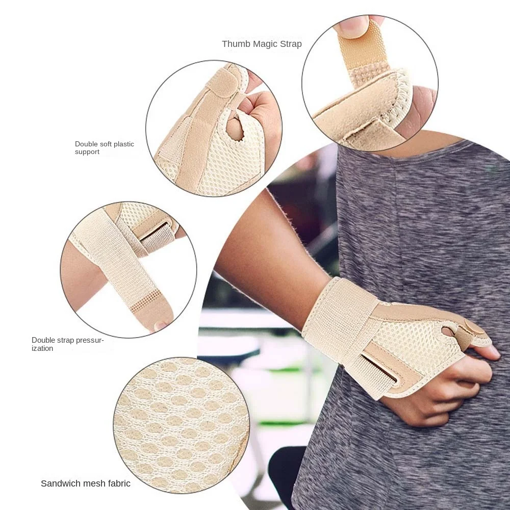 Compression Pain Sports Wristband Thumb Immobilizer Brace Carpal Tunnel Wrist Brace Fits Right/Left Hand Wraps Hand Protectors