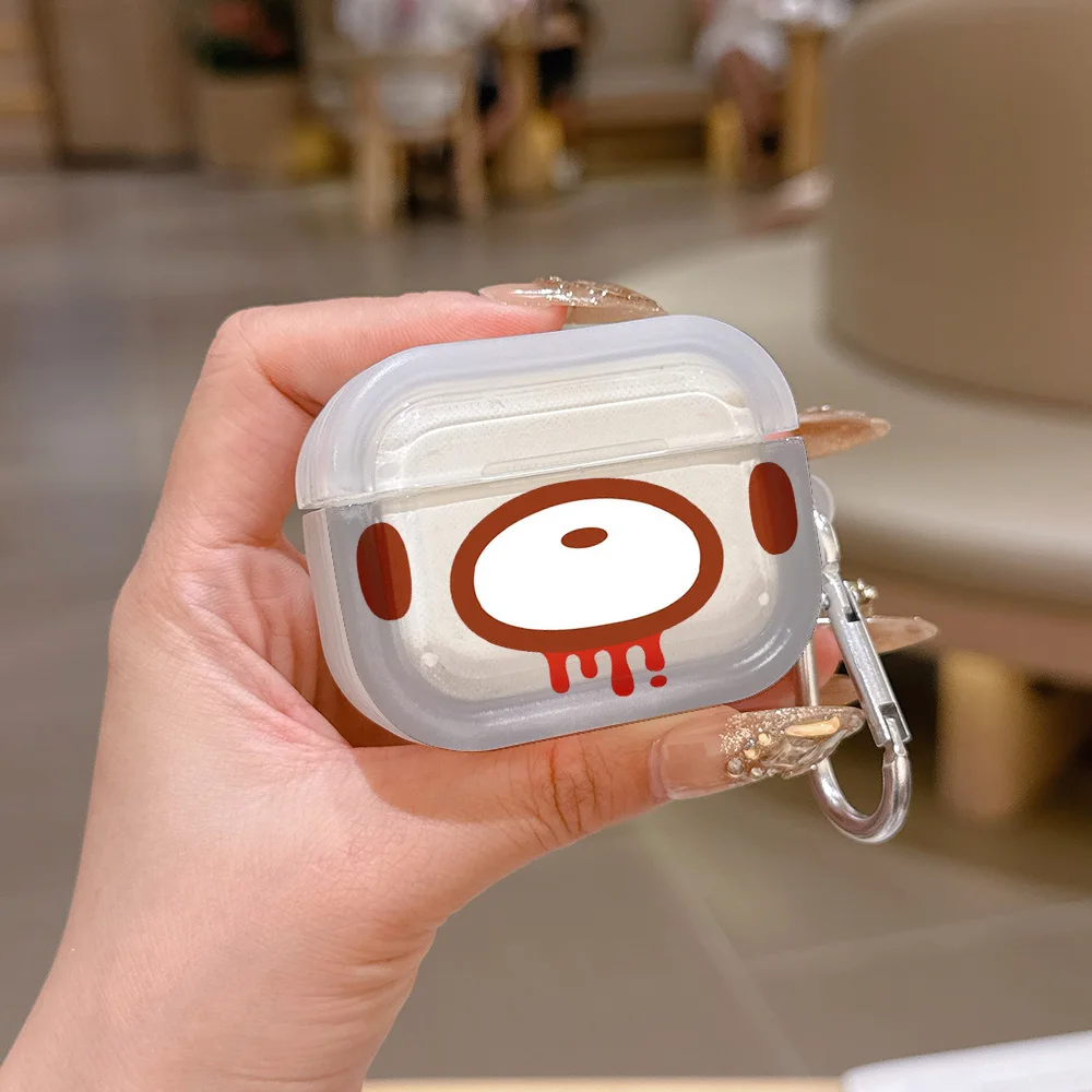 Rosa G-Gloomy B-Bear Transparente Silikonhülle für Airpods 4 3 Pro 2 1 Kabellose Kopfhörer Pro2 Schutzhüllen