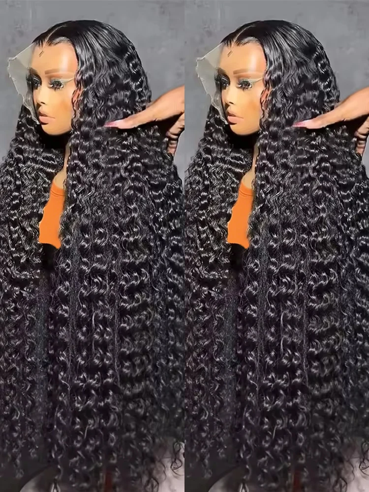 

Парик из натуральных волос с глубокой волной, плотность 300%, 13x6 HD Lace Front, 40-46 дюймов, 13x4 фронтальный парик, кудрявый парик Water Wave для женщин, предварительно пророщенный