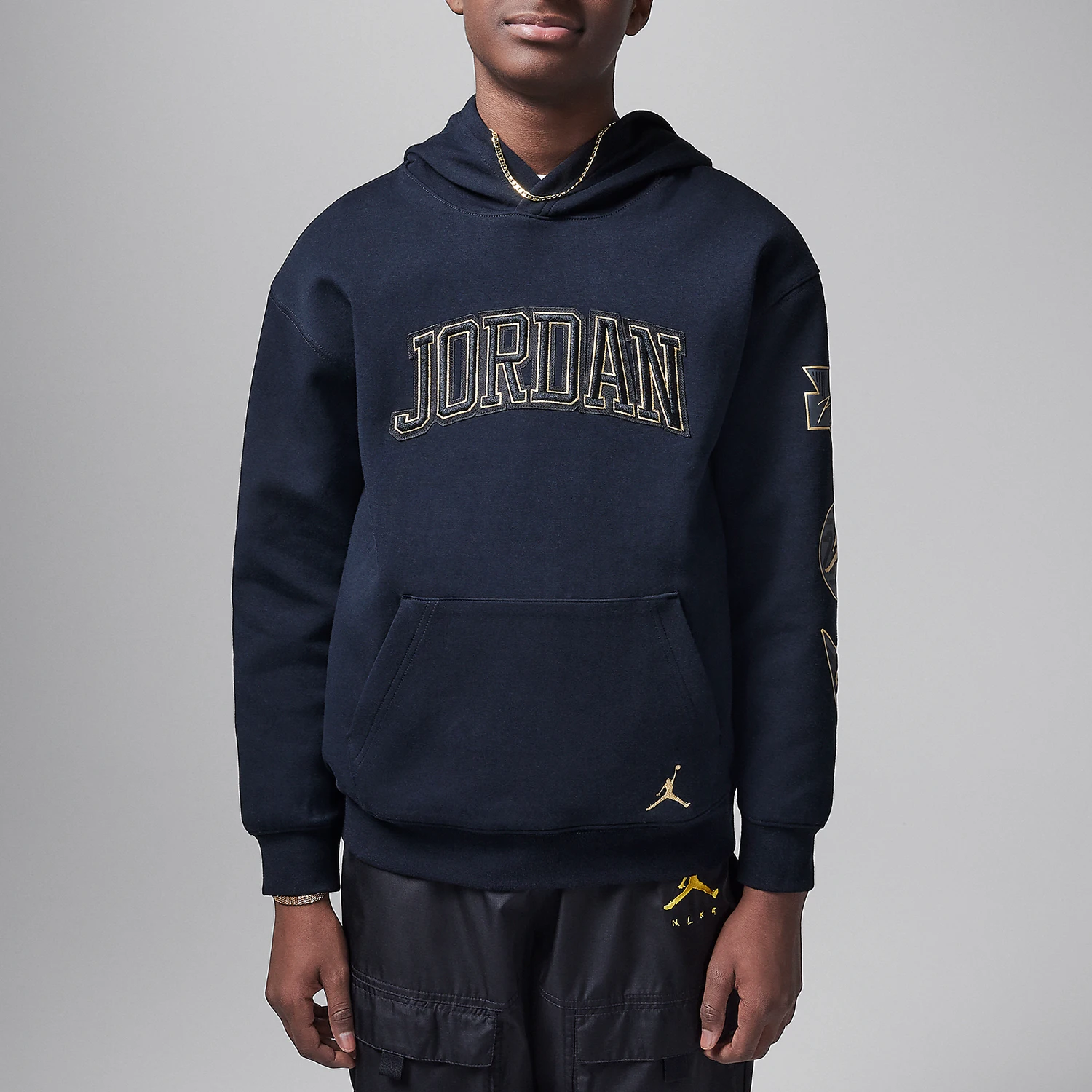 Sudadera informal con capucha y corte holgado con estampado para niños JORDAN original de Nike HV1594-010