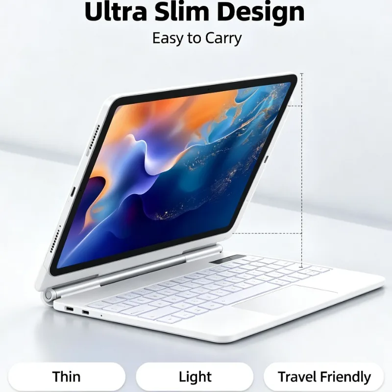 All-in-one Pogo Pin Keyboard Protective Folio with Trackpad for iPad Air 4 Air5 10.9 iPad Air6 11 iPad Air 11 M3 iPad Pro 11